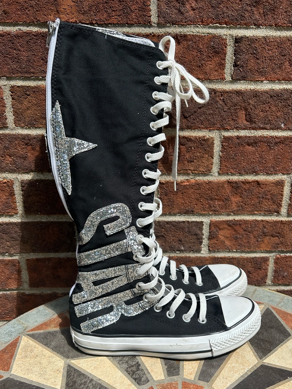 All Star knee high glitter Converse